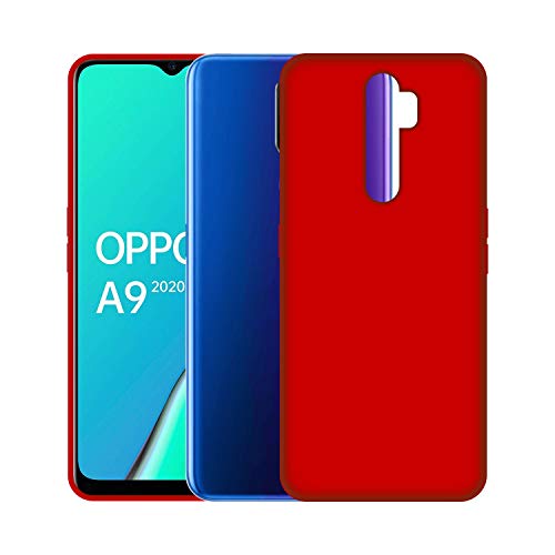 Image of Case Creation Luxurious OG Series for Oppo A5 2020 Case Cover,Anti-Dirty Slim Case Frosted Matte Cute Candy TPU Raised Bezel (Splash of Color) Back Cover for Oppo A5 2020 - Glamour Red