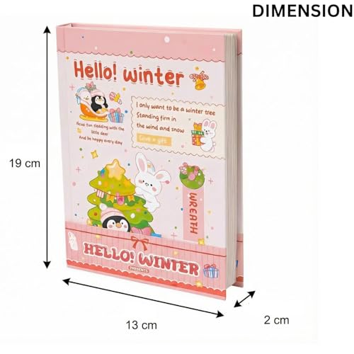 Image of FunBlast Diary for Girls - Christmas Kawaii Diary for Kids, Journal Diaries for Girls, Notepad for Students Stationary Items, Birthday Gifts (128 Sheets) (Pink-)