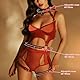 AMZII Punk Harness Damen Leder Brustgurte mit Halsband Frauen Sex,BDSMs Dessous Damen Sexy Unterwäsche Frauen Sexy Set,Einstellbare Gothic Kleidung Frau Reizwäsche Fetisch Lingerie (Rot 1)