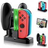Opard Nintendo Switch Controller Ladestation mit 4 Slots für Joy-Con und 1 Typ-C USB Port für Switch Konsole/Pro Controller/Typ-C Geräte Ladestation mit LED-Anzeige