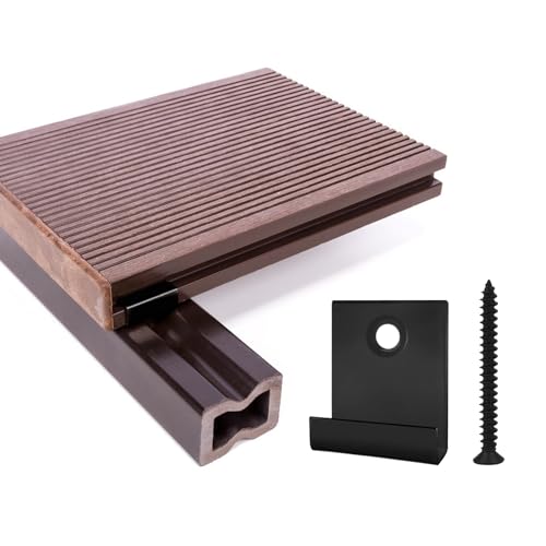 JJWNMLL clips pour terrasse en composite 30pcs - Démarreur caché fixation plaque clip avec vis auto - taraudeuse en acier inoxydable bricolage Hardware...
