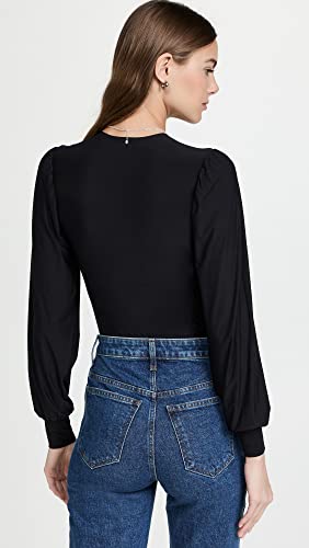 Commando Women's Butter Balloon Sleeve Bodysuit, Black, L #TOP2