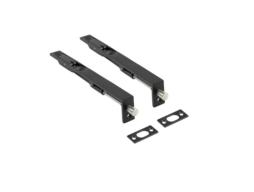 Golden Grace Flush Door Bolt in Matt Black Finish, Concealed Security French Double Door Bolts, Pack of 2-6" 150mm