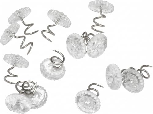 Attmu 60 Pcs Upholstery Tacks Headliner Pins Clear Heads Twist Pins for Slipcovers and Bedskirts 0.5 Inches Bed Skirt Pins