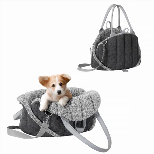 PillowPrim Hundetragetasche, Vertellbar, Schultergurt, Haustiertragetasche, Transport, Katzentasche, Reisetasche, Camping, Tasche, Schwarz Inari, 47x29x32 cm