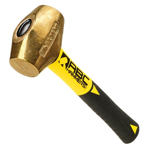 ABC Hammers ABC3BFS Brass Hammer with 8-Inch Fiberglass Handle, 3-Pound