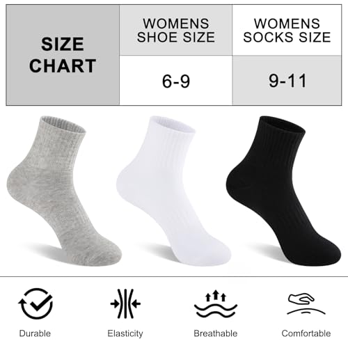eallco Womens Ankle Socks Thin Cotton Crew Socks Athletic Quarter Above Ankle Gym Mini Crew 5 Pairs4