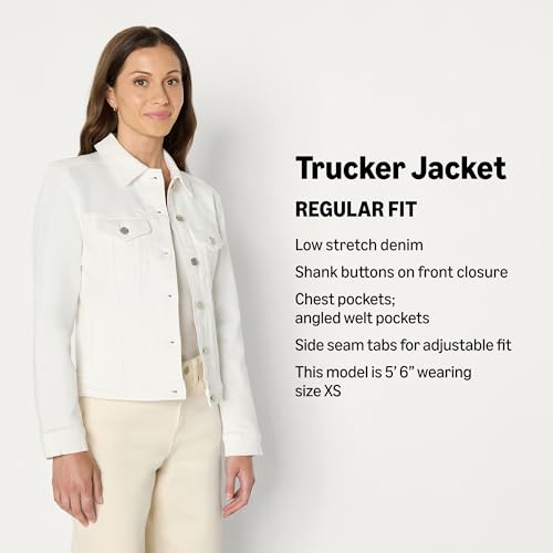 Image of Amazon Essentials Women's Regular-Fit Denim Trucker Jacket