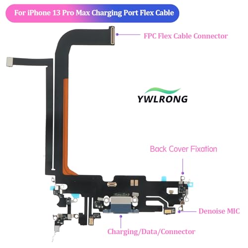 Câble flexible de rechange pour iPhone 13 Pro Max connecteur dock de chargeur USB bleu - 7