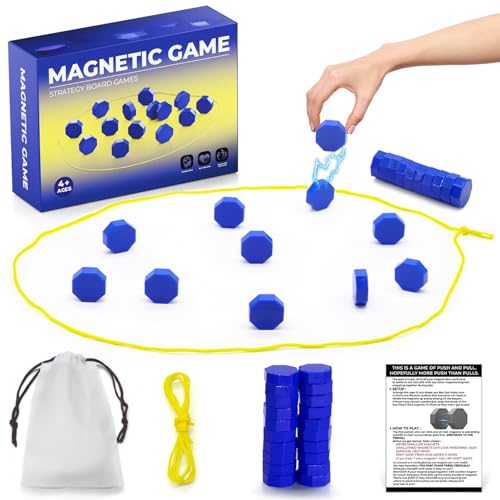 DL&3UP Magnetic Chess Games Fun Strategy Board Game with Rope for Family Parent-Child Interaction Portable Travel & Camping Games for Kids & Adults Compact 2-4 Player Puzzle Set