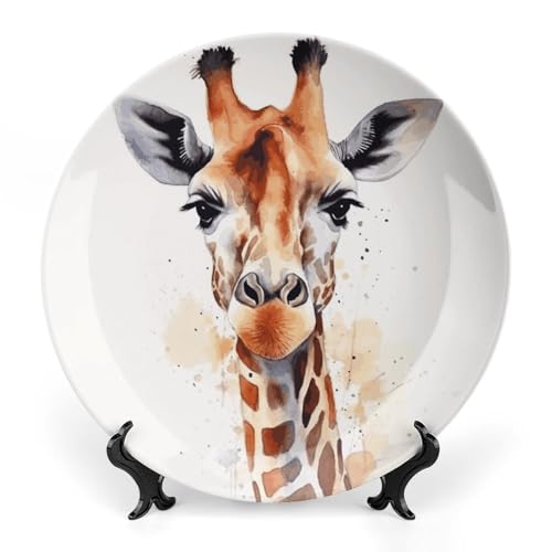 Plato decorativo de porcelana con jirafa, 6 pulgadas miniatura 1