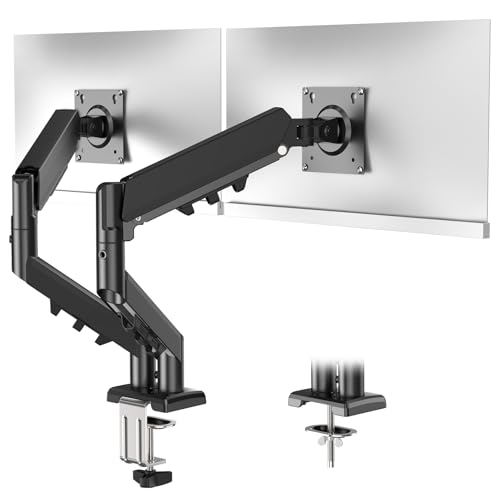 MOUNTUP Monitor Halterung 2 Monitore für 13 bis 32 Zoll Bildschirme, Dual Arm Monitorhalterung Höhenverstellbar Hält 2-9 kg, Neigbar Schwenkbar Drehungbar, VESA 75 /100mm, EU8014B