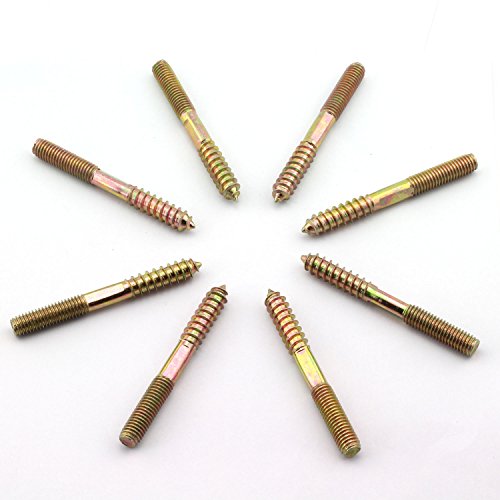 Image of 8 Pack M8 Hanger Bolts Double Headed Bolts Self-Tapping Screw M8 Length 3 Inch Hanger Bolts for Furniture