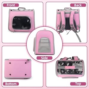   Pet-Carrier-Backpack-Cat-Backpack-Carrier-with-Breathable-Holes-Portable-Pet-Travel-Carrier-for-MediumSmall-Cats-and-Dogs-Airline-Approved-Ideal-for-Outdoor-PicnicHiking-Pink