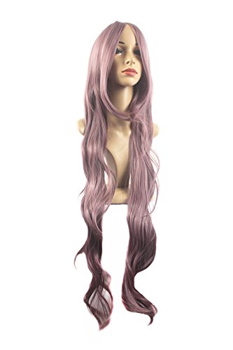 Xiaoyu Womens Natural 100cm Long Curly Hair Cosplay Wig Party Wig - Purple - Image 2