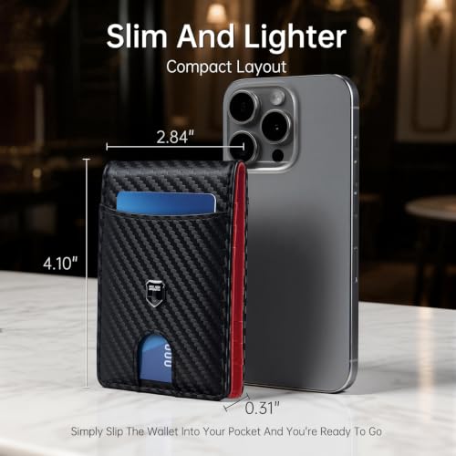 Image of Gostwo Slim Wallet for Men Minimalist Wallet Leather ID Window Card Case with Money Clip