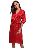 kimono seide waschen Elegant und klassisch, V Ausschnitt, in der langer Optik, mit Gürtel zu verbinden.