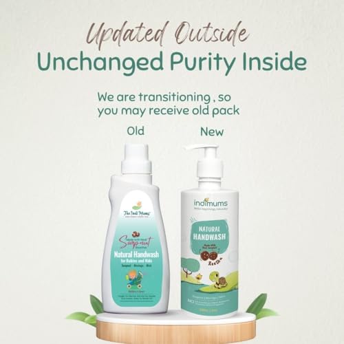 Image of Indimums Natural Baby & Kids Handwash 500ml | Reetha-Powered, Not SLS | Cleans & Moisturises | Anti-Bacterial & pH Balanced | Chemical-Free | For Sensitive Skin