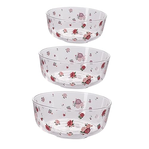 Mikinona 3piezas Ensaladera De Hogar Tazón De Vidrio Tazones para Servir Comida Tazón De Fruta Tazones De Arroz para Ensaladas y Frutas