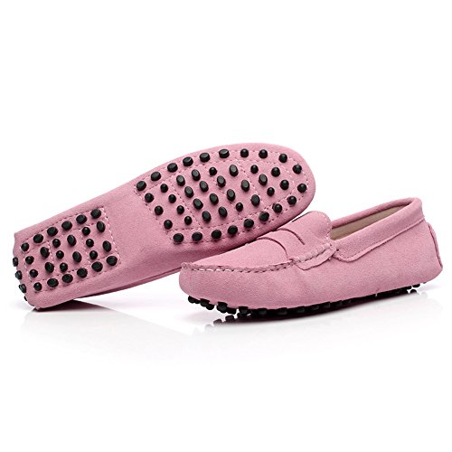 Image of ANUFER Women's Classic Suede Penny Loafers Comfort Handmade Slipper Moccasins