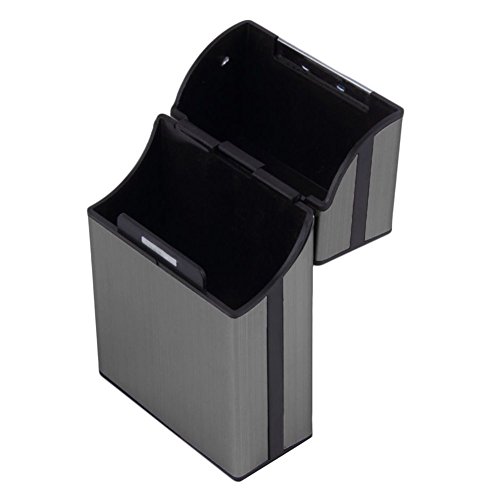 Keklle Brushed Aluminum Cigarette Case, Hard Box And Holder With Solid Magnetic Flip Top Closure (King Size) (Slate Grey) #TOP2