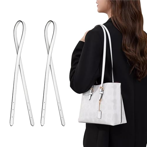 Image of Jiesinlov 2 Pcs Bag Microfiber Leather Strap Replacement Shoulder Straps for Mollie 25 Tote Handbag(White)