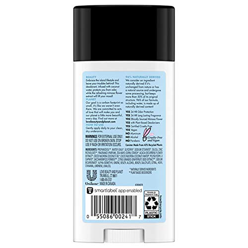 Love Beauty Planet Deodorant, Coconut Water and Mimosa Flower, 2.95 oz - Thumbnail 3
