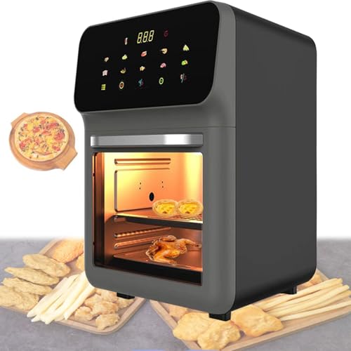 Durchsichtige, visuelle Heißluftfritteuse mit integriertem LED-Licht, 15 l große Heißluftfritteuse