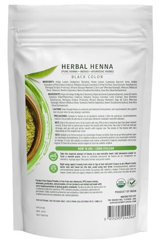 Pardesi Hair Henna Powder Black Color I USDA Organic I 7.05 oz (200 Gram) | Natural Hair & Beard Dye I Unisex I Amonia and PPD Free I Includes Gloves, Hair Cap and Applicator I From India - Thumbnail 2