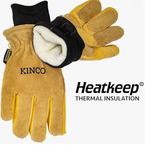 Kinco, 901-L, Men's Pigskin Leather Ski Glove, HeatKeep Thermal Lining, Draylon Thread, Large, Golden, with Nikwax Waterproof Wax, Large by Kinco - Image 5