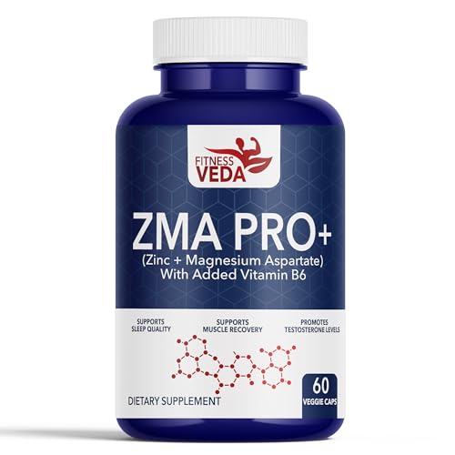 Image of ZMA Pro+ 60 Capsules - Zinc Magnesium Aspartate with Vitamin B6 - Muscle Recovery,Immune Booster, Testosterone Support & Energy Metabolism - Supplement for Men & Athletes