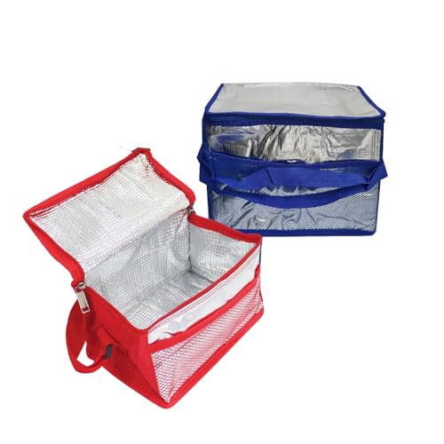 Premium Cool Bag - 600D Oxford Fabric with 17CC Aluminum Foil Lining Double Layer Insulation Assorted Colors Ideal for Food Storage Picnic Travel and Outdoor Activities Size 282416 cm