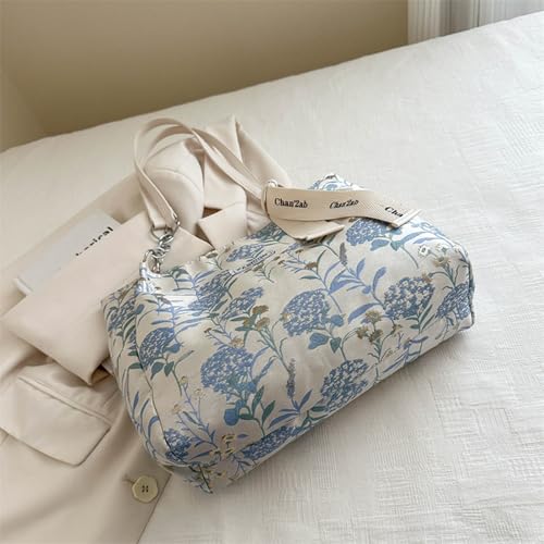 HUANGANG Elegant Embroidery Flower Canvas Handbag Spacious Top Handle Shoulder Bag Versatile Satchel For Various Occasion3