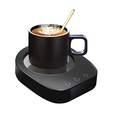 Coffee Mug Warmer - Desktop Beverage Warmer - Electric Cup Warmer Tea Water Cocoa Milk for Office Desk and Home Use 110V Best Gift for Coffee Lovers with Automatic Shut Off Function Black (Black) Cover