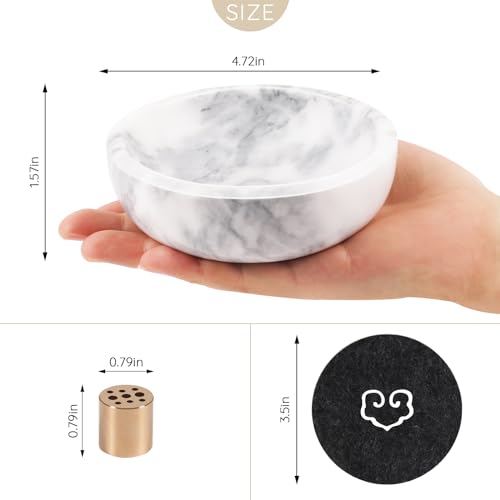 Suporte de incenso de mármore polido para palitos fofos, moderno suporte de queimador de incenso com