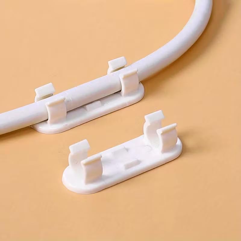 40pcs Adjustable Cable Clips - Sticky Wire Organizers para TV, PC y Cables Ethernet bajo el escritorio y gestión de cables en la pared, montaje adhesivo de plástico duradero, removible sin daños para organización en oficina y hogar miniatura 1