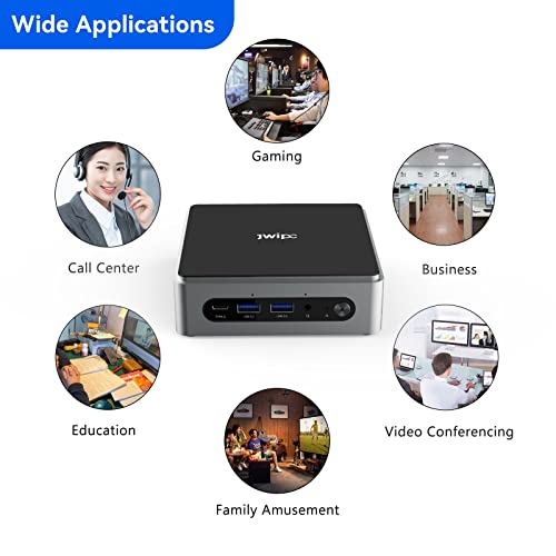 Jwipc Mini Pc With Intel Core I5-1235U Processor, Mini Computer Ddr4 Ram 8Gb Ssd 256Gb, Mini Desktop Computer With Wifi6.0/Bluetooth5.2/Usb3.2/Type C/Jmic/Support 4K Display, N104 I5 For Office/Home #TOP6