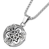 Produkttyp: HALSKETTE Schmuck-Checker Kleines Keltisches Medaillon mit verzierter Triqueta 316L Edelstahl Silber Halskette Silber Germanenschmuck