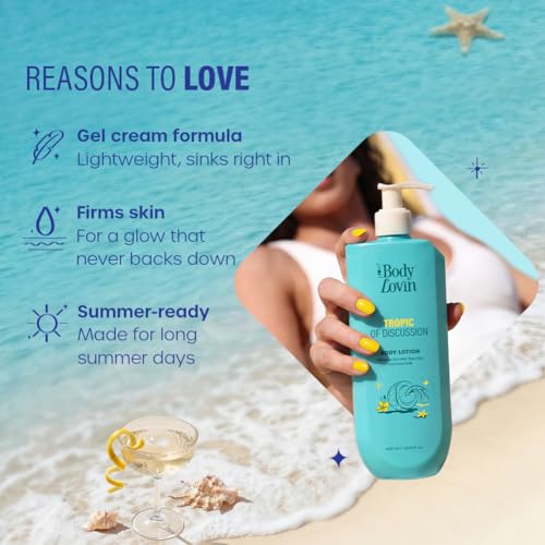 Image of Plum BodyLovin' Tropic Of Discussion Body Lotion | Firming & Tightening Body Lotion | Lightweight Hydration | Hibiscus Oil, Pea Peptide & Coconut Milk | Fresh Tropical Fragrance | 400 ml