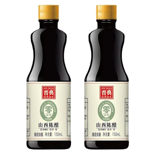 Vinagre de Shanxi Añejo de Fermentación Natural, 150 Ml (5,1 Onzas Líquidas), Vinagre de Arroz Negro Chino Añejo de Elaboración Artesanal Ancestral.