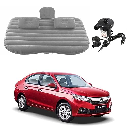 Image of Oshotto Multifunctional Car Travel Bed Mattress with Two Air Pillows, Car Air Pump Compatible with Honda Amaze (2018-2026) (Grey)