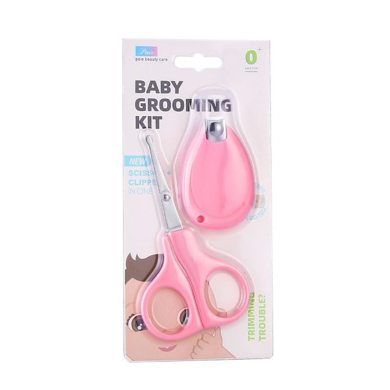 Baby Nagelpflege Set,rutschfester Soft-Griff & Schutzhülle,praktischem,Rosa