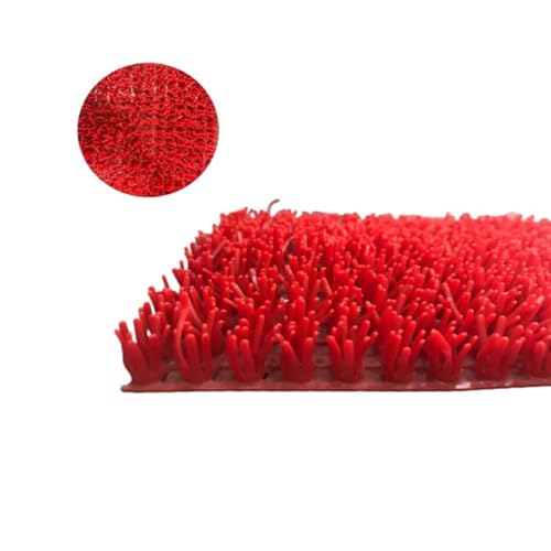 Image of YALISH Polyvinyl PVC Spike Entrance Door Mats for Home, Offices, Hotel Rooms Artificial Grass Turf Mat, Multiple, Textured Surface, Indoor Outdoor Use (RED - 2 X 2 FT / 60 X 60 CM)