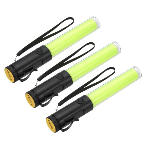 Varilla de señalización de tráfico LED PATIKIL de 11 pulgadas con clip y 3 modos juego de 3 unidades