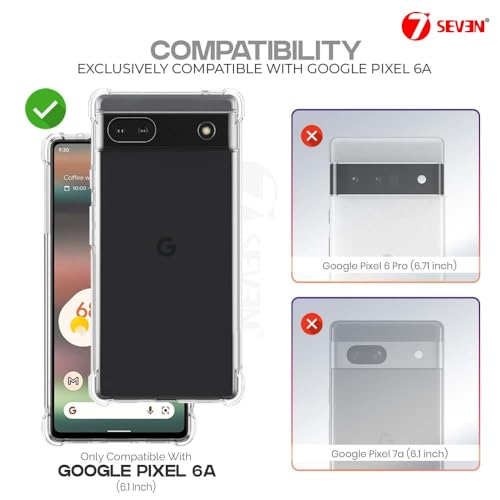 Image of 7SEVEN Back Cover for Google Pixel 6A Transparent Mobile Back Case Shock Proof Design Camera Edges Protection Crystal Clear Phone Case Silicon Soft TPU and Flexible Bumper Phone Cover