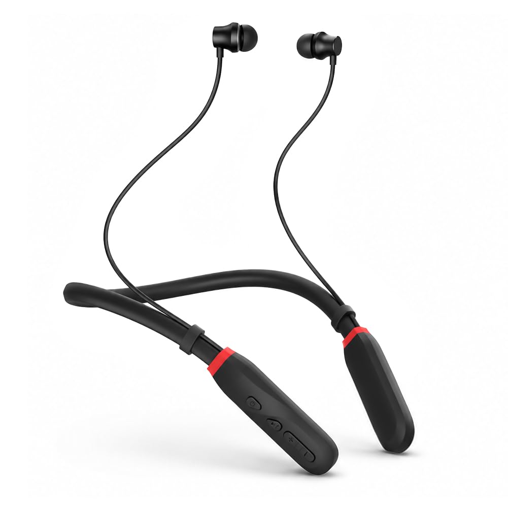 Cuffie Bluetooth con Archetto da Collo 200H di Riproduzione, Auricolari In-Ear Bluetooth 5.3, Cuffie Sportive a Collare, IPX4 Cuffie Wireless Magnetiche per Sport Corsa Palestra Cantiere, Nero