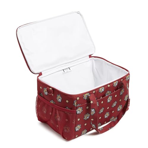 Vera Bradley Recycled Lighten Up Cooler, Maroon Red and Yellow Bandana Paisley2