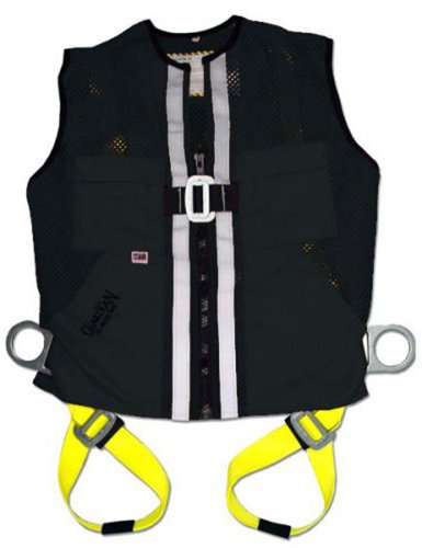 Guardian Fall Protection 2620-GFP Black Mesh Construction Tux Harness, Large