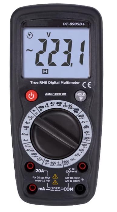 Multimetro digitale ad alta precisione portatile gamma manuale anti-ustione multifunzione Meter DT-8905D+