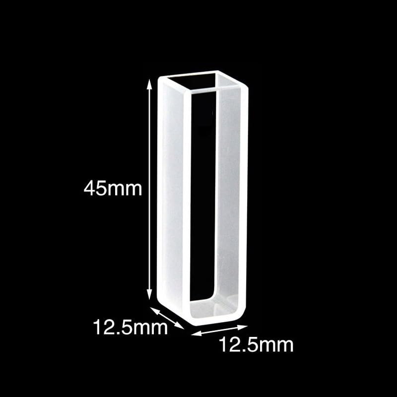 Genérico 2 Piezas Cuvette de Cuarzo, Cubeta para Espectrofotómetro, Paso de luz de 10 mm, transmisión de luz Superior al 83%, Resistente a ácidos y álcalis